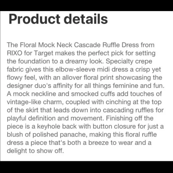RIXO x Target Mock turtle neck floral dress - Picture 3 of 4